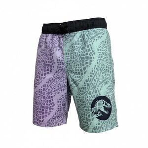 Jurassic Park Boys Swim Trunks Purple Green Dino Skin Board Shorts Sz Med